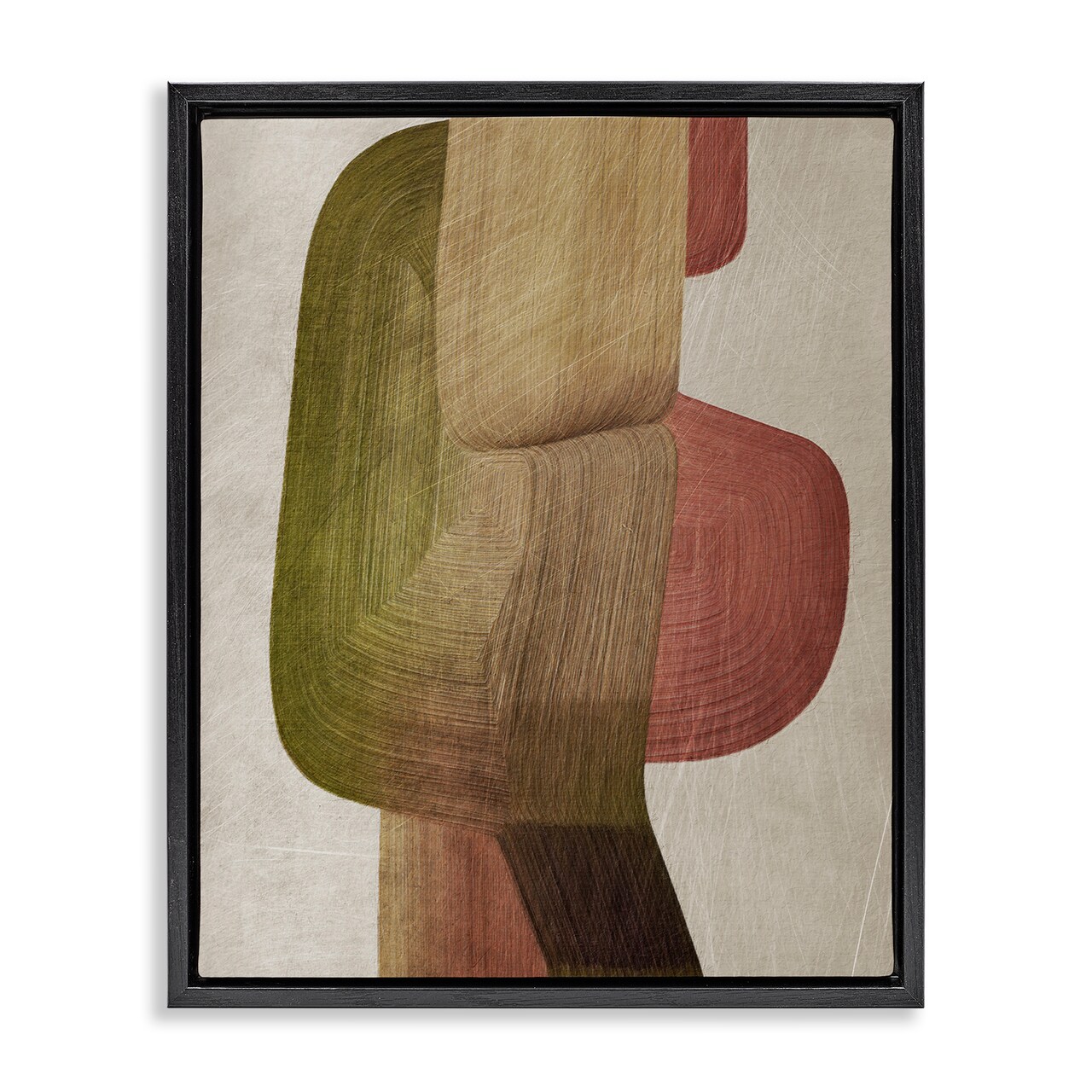 Stupell Industries Contemporary Curved Metal Brush Floating Frame, design by 1x